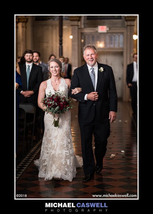 Bride and father processional at Marigny Opera House wedding