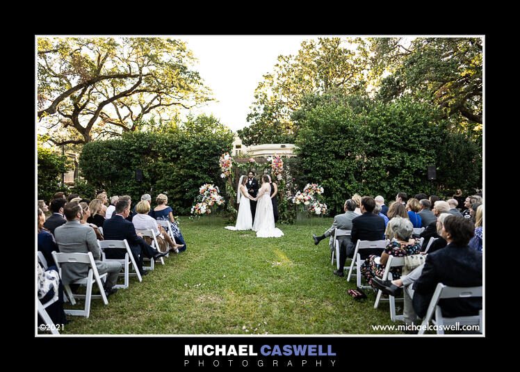 Wedding Ceremony on Lawn at Elms Mansion